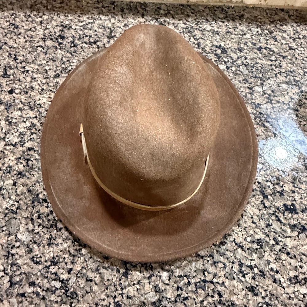 Dorfman Pacific Brown Wool Felt Fedora Hat Made in USA Mens Medium RN 31905